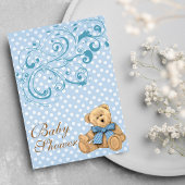 Cute Blue Stippen Baby Borrelkaart Uitnodiging