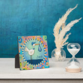 Cute Blue Stork Inspirivity Plaque personnalisée (Insitu)