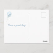 Cute Blue Striped Ballon - Kinderen van zaterdag Briefkaart (Achterkant)