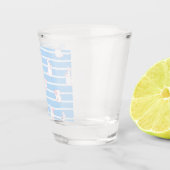 Cute Blue Striped Rabbit Pattern Shot Glas (Rechts)