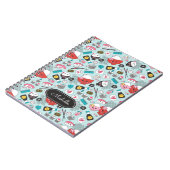 Cute Blue Sushi Pattern Notitieboek (Linkerzijde)