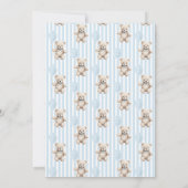 Cute Blue Teddy Bear Balloon Baby Boy Table Number (Achterkant)