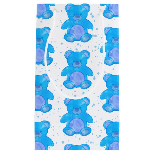 Cute Blue Teddy Bear Klein Cadeauzakje (Voorkant)