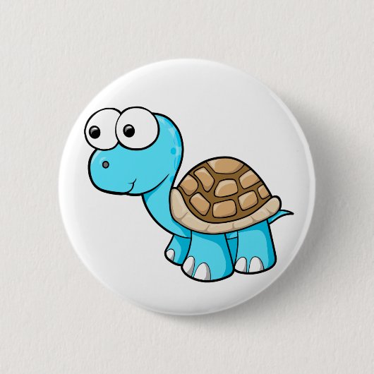 Cute Blue Turtle Button (Voorkant)