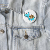 Cute Blue Turtle Button (In situ)