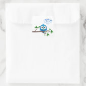 Cute blue twitter bird cartoon vierkante sticker (Tas)