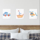 Cute Blue Watercolor Travel Nursery (Chambre à coucher)
