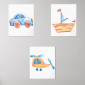 Cute Blue Watercolor Travel Nursery (Recto)