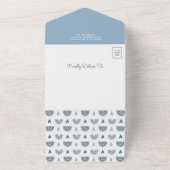 Cute Blue Waterverf Boho Rainbow Baby shower All In One Uitnodiging (Buitenkant)