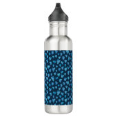 Cute Blue Waterverf Heart patroon Waterfles (Rechts)