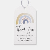 Cute Blue Waterverf Rainbow Baby shower Cadeaulabel (Voorkant)