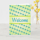 Cute Blue Welcome Flowers Wenskaart Kaart (Gele Bloem)
