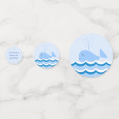Cute Blue Whale Baby shower Confetti (Derrière)