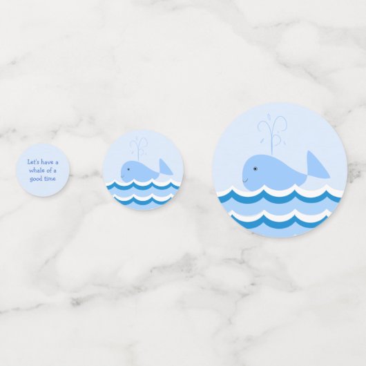 Cute Blue Whale Baby shower Confetti (Derrière)
