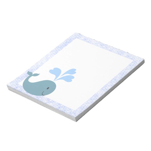 Cute Blue Whale Design Notitieblok (Gedraaid)