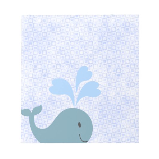 Cute Blue Whale Graphic Notitieblok (Voorkant)