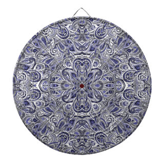 Cute blue white paisley patterns design dartbord
