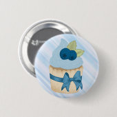 Cute Blueberry Cupcake Birthday Celebration Ronde Button 5,7 Cm (Voorkant /achterkant)