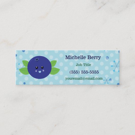 Cute Blueberry Mini Visitekaartje (Voorkant)