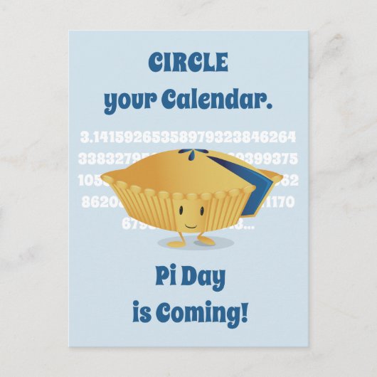 Cute Blueberry Pie Pi Day Briefkaart (Voorkant)