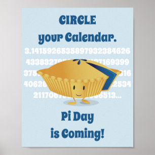 Cute Blueberry Pie Pi Day Poster