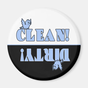 Cute Bluebird Clean Dirty Magnet voor wasmachine Magneet