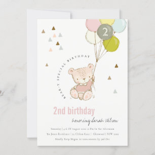 Cute Blush Beer ballon Elke zondag uitnodigen Bedankkaart