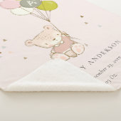Cute Blush Beer Balloon Girly Monogram Baby Stat Sherpa Deken (3/4)