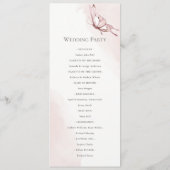 CUTE BLUSH BUTTERFLY WEDDING CEREMONY PROGRAMMA (Achterkant)