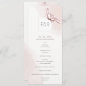 CUTE BLUSH BUTTERFLY WEDDING CEREMONY PROGRAMMA (Voorkant / Achterkant)