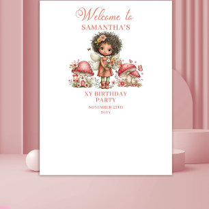 Cute Blush Fairy 4e Verjaardag Achtergrond Wandkleed