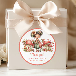 Cute Blush Fairy 4e Verjaardag Bedankt Stickers