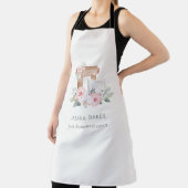 Cute Blush Pink Floral Cake Mixer Bakery Catering Schort (Insitu)