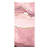 Cute Blush Pink Gold Glitter Agate Marble Monogram Reclamekaart (Achterkant)