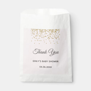 Cute Blush Pink Gold Glitter Dank u Baby shower Bedankzakje