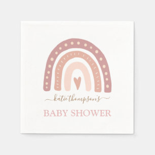 Cute Blush Pink Rainbow Girl Baby shower Servet