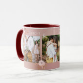 Cute Blush Pink Romantic Floral Photo Mug (Devant gauche)