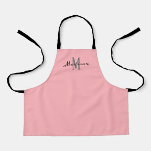 Cute Blush Pink Script Monogram Gepersonaliseerd K Schort