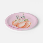 Cute Blush Pink Spring Floral Little Pumpkin Name Papieren Bordje (Gekanteld)