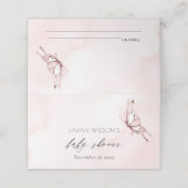Cute Blush Pink Waterverf Butterfly Baby shower (Buitenkant ongevouwen)