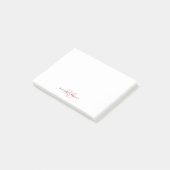 Cute Blush Roze penseel Script Two Monogram Initia Post-it® Notes (Schuin)