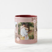 Cute Blush Roze Romantic Floral Foto Mok (Midden)