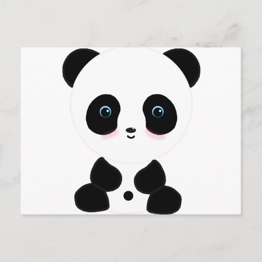 Cute Blushing Panda Beer Briefkaart (Voorkant)