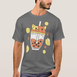 Cute Boba Cat Bubble Tea T-shirt