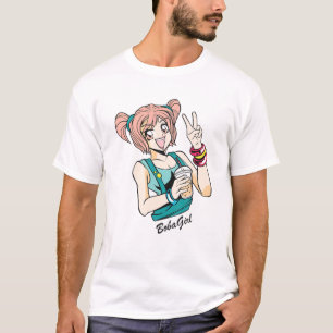 Cute Boba Girl Anime Girl Drink een bellenthee T-shirt