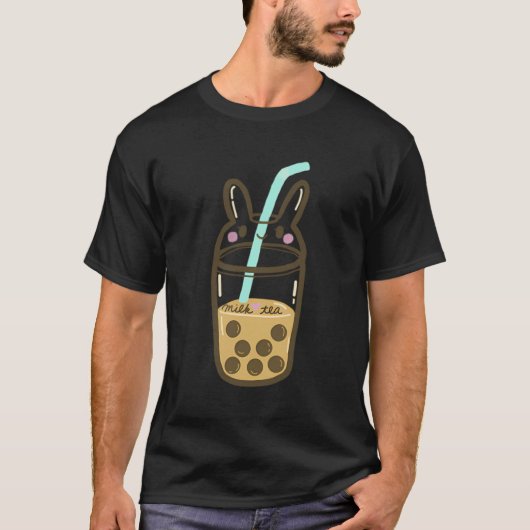 Cute Boba Milk Tea Bubble Tea Bunny Rabbit Shap T-shirt (Voorkant)