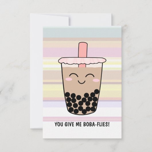 Cute Boba Milk Tea Pun Bedankkaart (Voorkant)