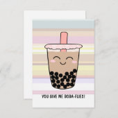 Cute Boba Milk Tea Pun Bedankkaart (Voorkant / Achterkant)