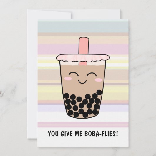 Cute Boba Milk Tea Pun Invitation (Devant)