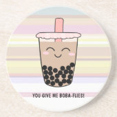 Cute Boba Milk Tea Pun Sandstone Onderzetter (Voorkant)